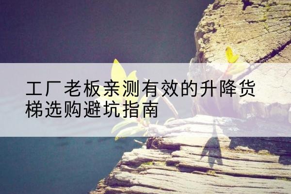 平罗升降货梯怎么选-工厂老板亲测有效的升降货梯选购避坑指南