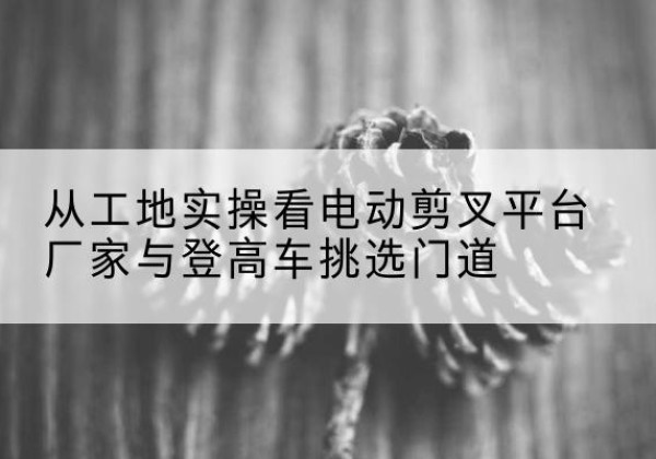 平罗电动剪叉升降平台厂家-从工地实操看电动剪叉平台厂家与登高车挑选门道