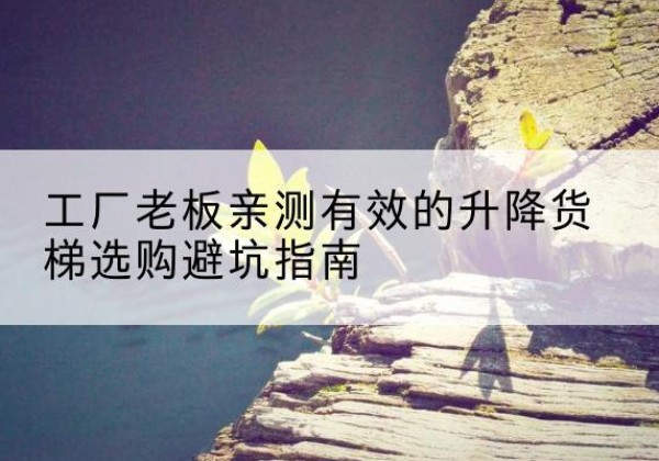 平罗升降货梯怎么选-工厂老板亲测有效的升降货梯选购避坑指南